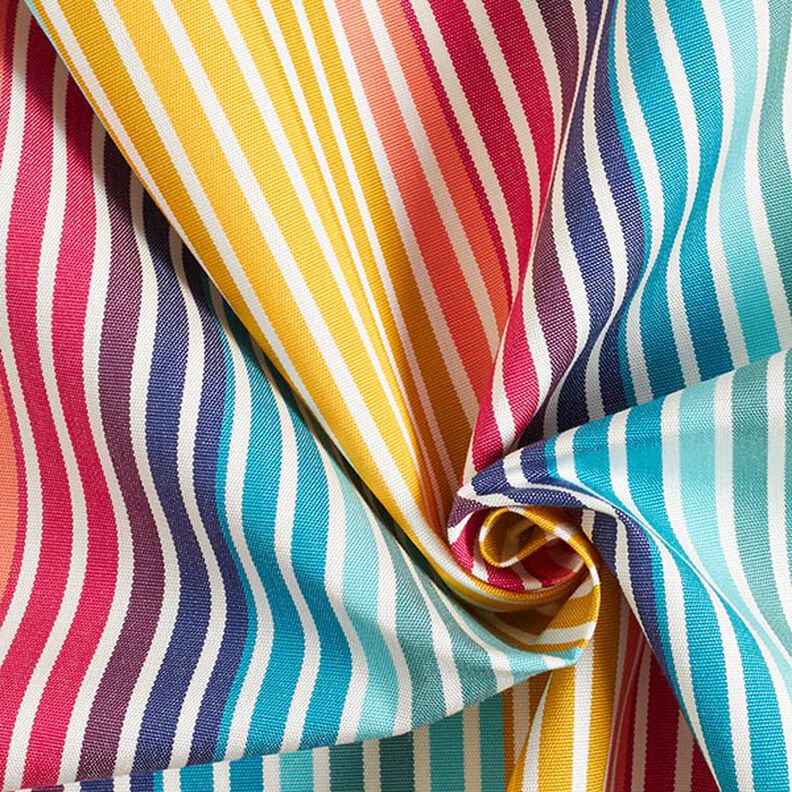 Outdoor Fabric Canvas Retro Stripes – yellow/turquoise,  image number 4