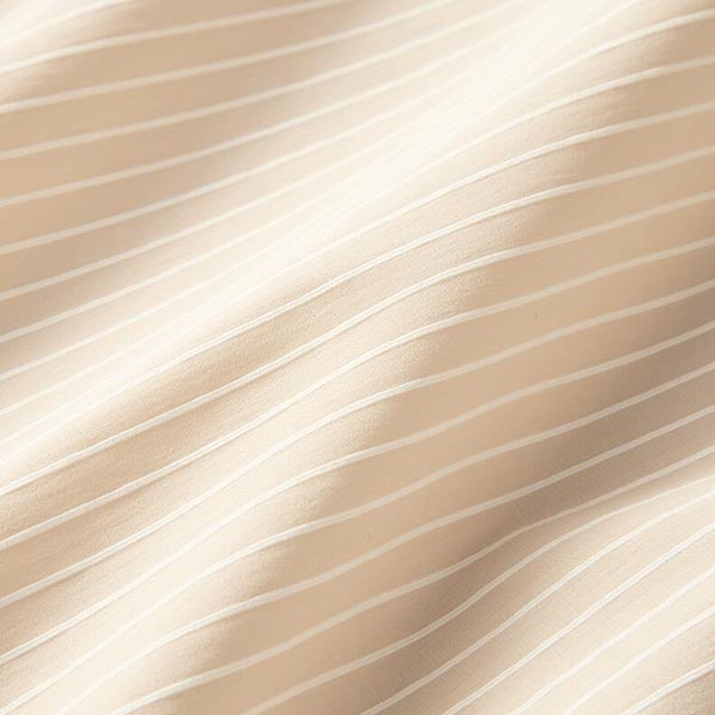 Stretch fabric with horizontal stripes – beige,  image number 2