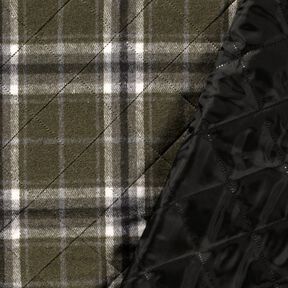 Quilted Fabric checked – dark olive/stone grey, 