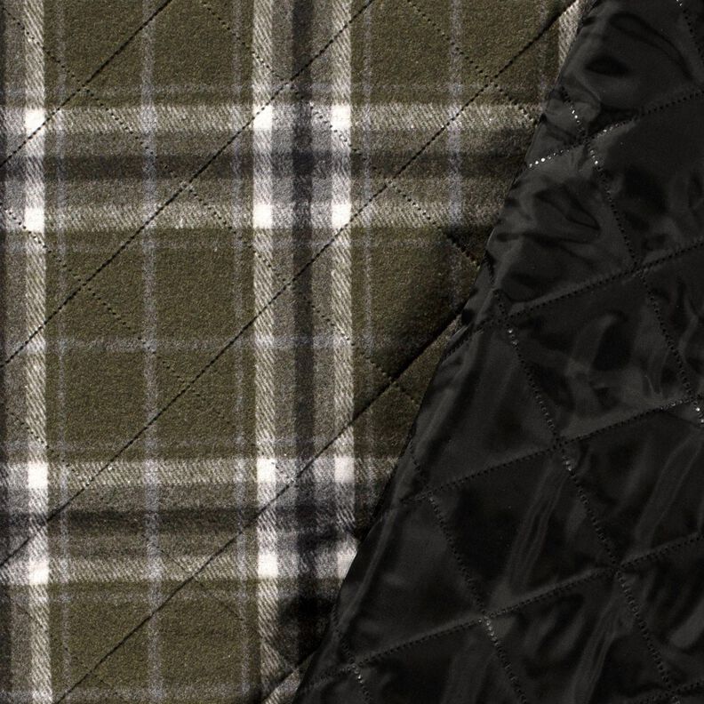 Quilted Fabric checked – dark olive/stone grey, image number 2