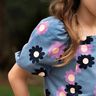 Baby Cord Flowers| Poppy Fabrics – denim blue/lavender,  thumbnail number 6