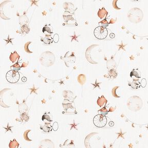 Cotton Poplin Animals in dreamland Digital Print – offwhite, 