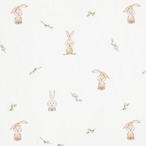 GOTS Cotton Jersey cute bunny Digital Print – ivory, 
