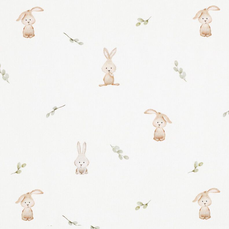 GOTS Cotton Jersey cute bunny Digital Print – ivory,  image number 1