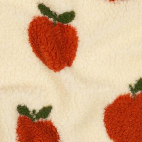 Teddy Fur Apples | Poppy Fabrics – offwhite/terracotta, 