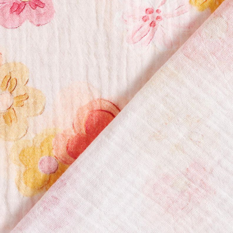 Double Gauze/Muslin Big Flowers Digital Print – rosé,  image number 4