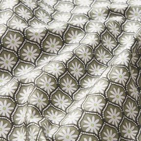 Coated Cotton Floral Boxes – reed/white, 