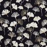 Decor Fabric Jacquard ginkgo leaves – black/gold,  thumbnail number 1