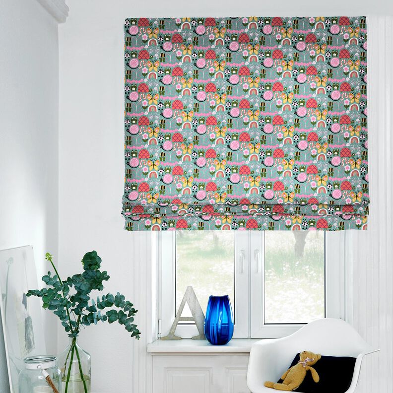 Cotton Cretonne butterflies and bees – eucalyptus/pink,  image number 6