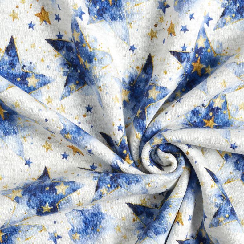 Alpine Fleece watercolour stars – natural/indigo, image number 3
