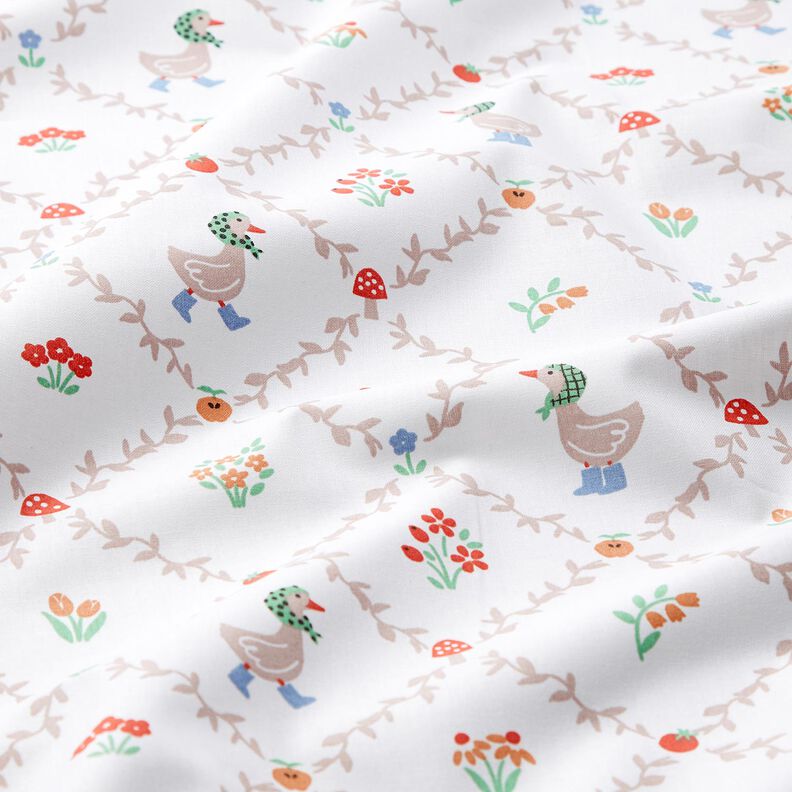 Cotton Poplin Country House geese – ivory/dark beige, image number 2