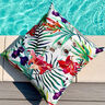Outdoor Fabric Canvas Exotic flowers – white/green,  thumbnail number 6