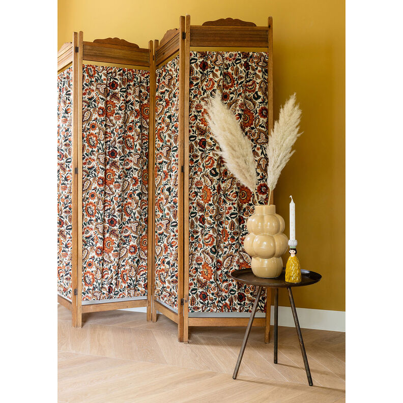 Decor Fabric Tapestry Fabric Retro floral – light beige/copper, image number 6
