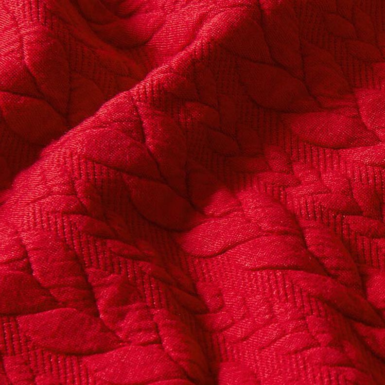 Cabled Cloque Jacquard Jersey – red,  image number 2