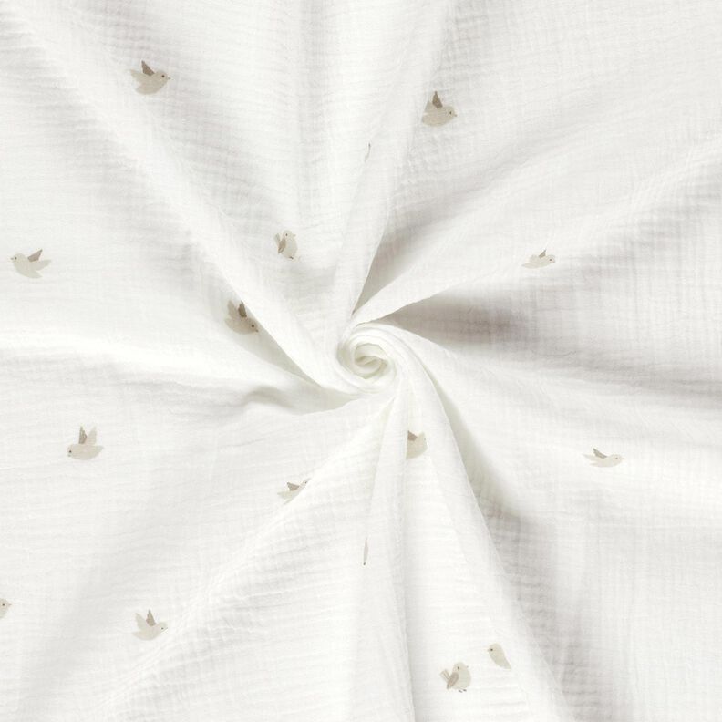 Double Gauze/Muslin little birds – offwhite/natural,  image number 3