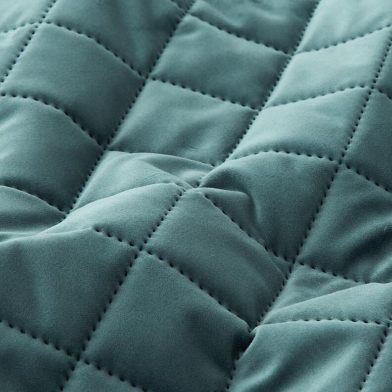 Upholstery Fabric Velvet Quilted Fabric – fir green,  image number 2