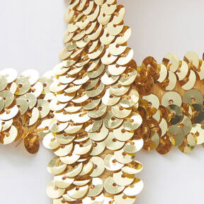 Elastic sequin trim [30 mm] – gold, 