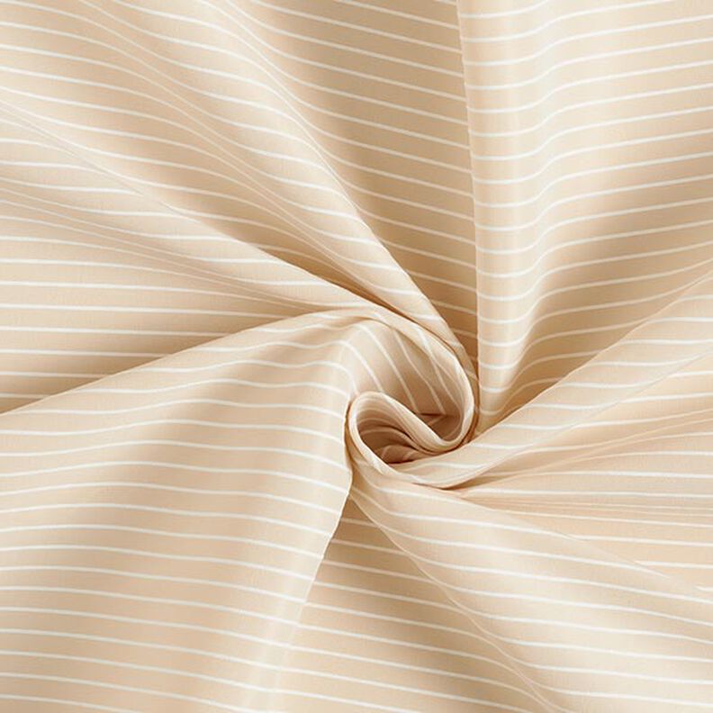 Stretch fabric with horizontal stripes – beige,  image number 3