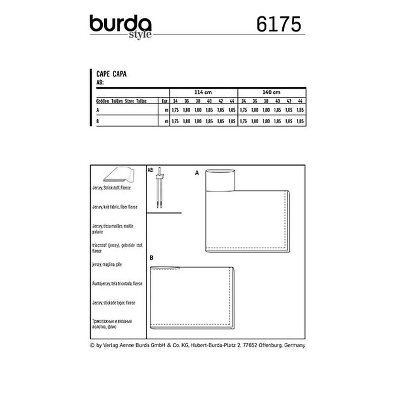 Cape, Burda 6175 | 34-44,  image number 8