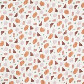 Waffle Piqué colourful shapes – copper/ivory, 