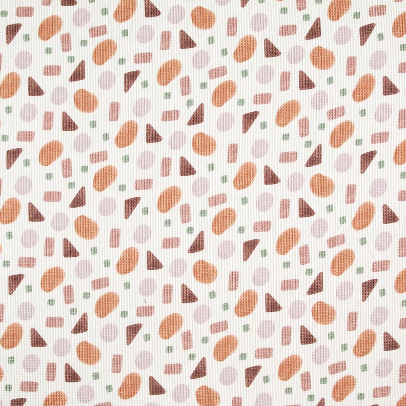 Waffle Piqué colourful shapes – copper/ivory,  image number 1