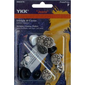 Jeans button Laurel wreath 3 – silver | YKK, 