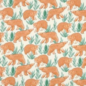 French Terry Watercolor bears Digital Print | Poppy Fabrics – offwhite, 