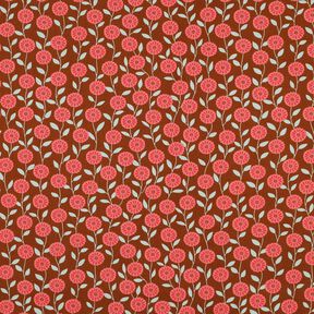 Cotton Poplin summer flowers| Poppy Fabrics – lobster/bronze, 
