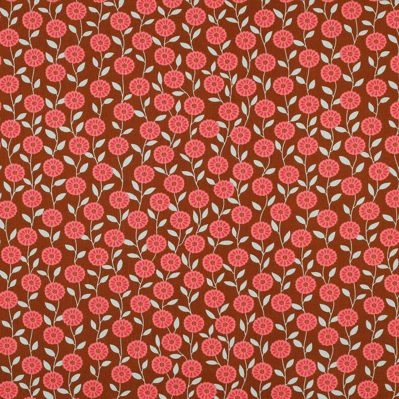 Cotton Poplin summer flowers| Poppy Fabrics – lobster/bronze,  image number 1