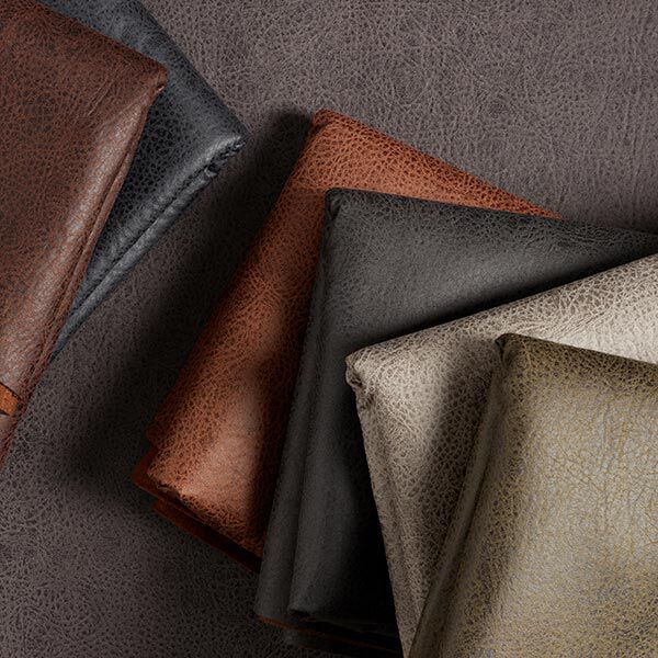 Upholstery Fabric Imitation Leather – medium brown,  image number 4