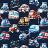 French Terry Vehicles Digital Print – navy blue,  thumbnail number 1