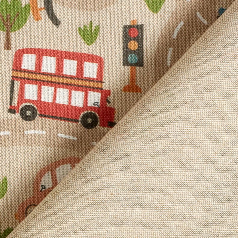 Decor Fabric Half Panama play street – natural/light olive | Remnant 50cm,  image number 4