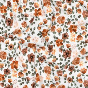GOTS Cotton Jersey Autumn Flowers Digital Print – white/rosé, 