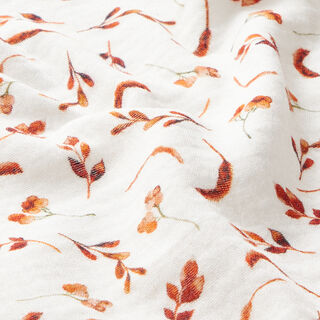Double Gauze/Muslin Flowers and fruits – white, 