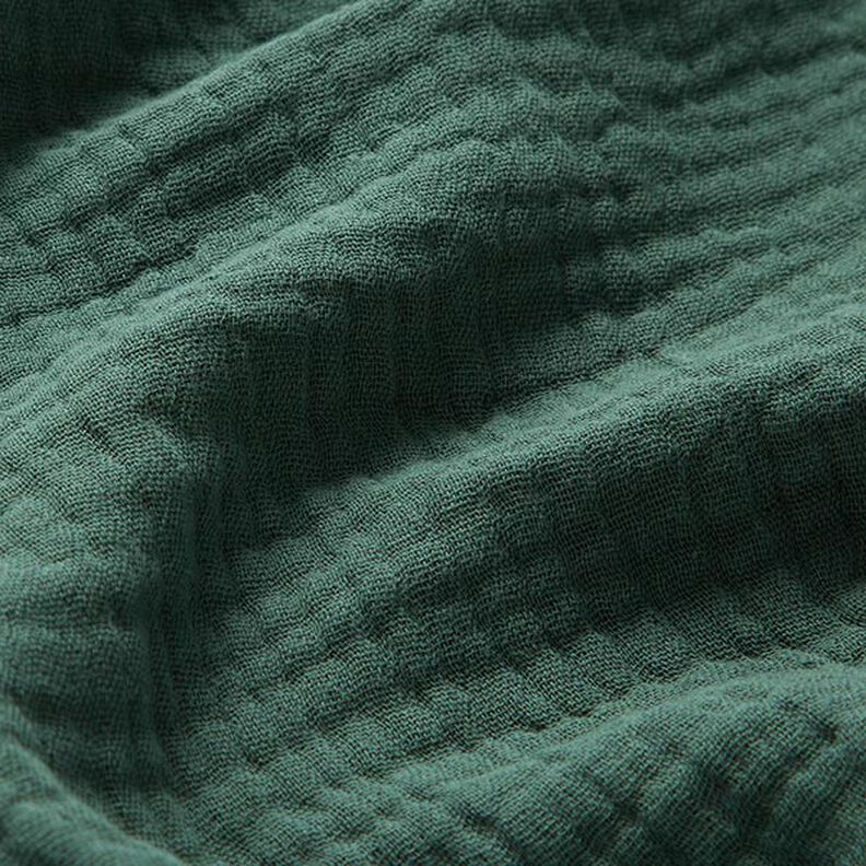 GOTS Triple-Layer Cotton Muslin – dark green,  image number 3