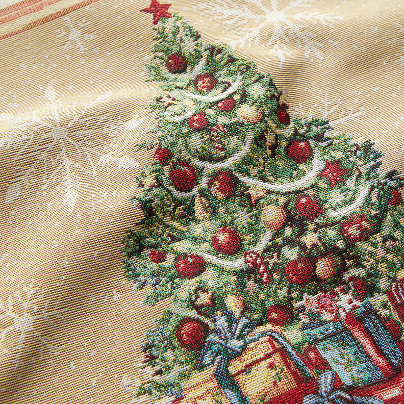 Decorative Panel Tapestry Fabric Fir Tree – carmine/light beige, image number 2
