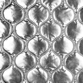 Quilted Fabric serpentine lines – metallic silver, 