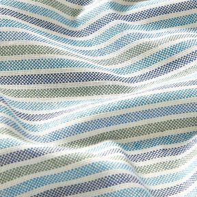 Decor Fabric Half Panama Multicoloured Stripes Recycled – light turquoise, 