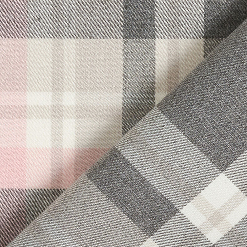 Stretch Trouser Fabric Tartan – slate grey/rosé,  image number 4
