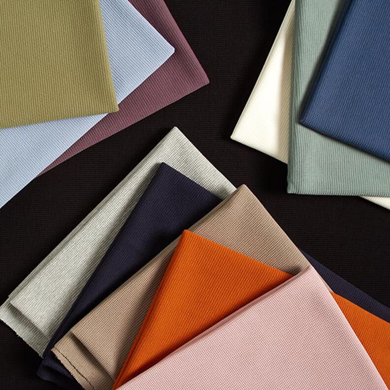 Mini Cotton waffle jersey Plain – terracotta,  image number 5