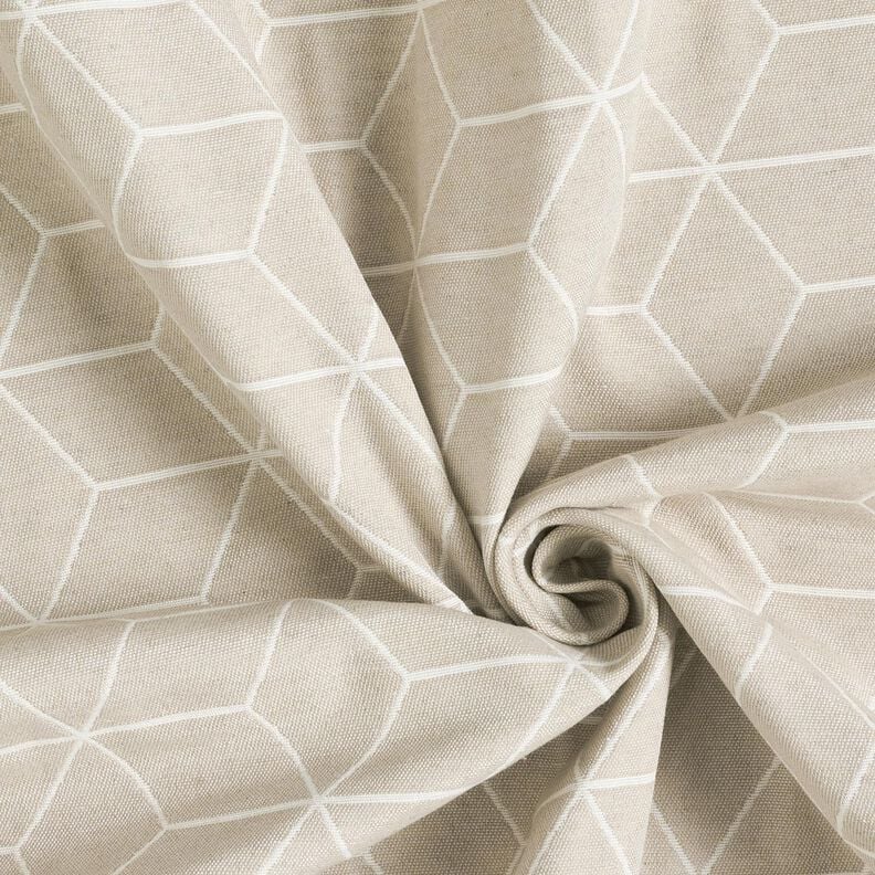 Decor Fabric Jacquard modern cubes – cashew/ivory,  image number 3