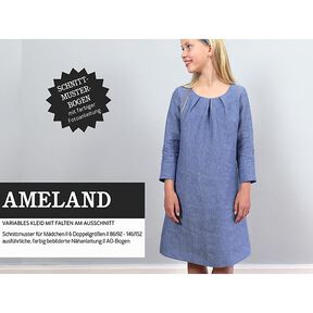AMELAND Dress with Neckline Pleats | Studio Schnittreif | 86-152, 