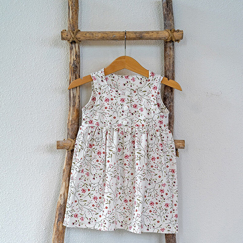 Cotton Jersey flower tendrils – offwhite,  image number 6