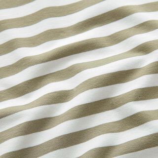 French Terry Yarn-Dyed Stripes – offwhite/light khaki, 