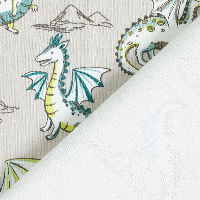 French Terry cute dragons – light grey,  image number 4
