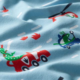Cotton Jersey Fire Brigade Monsters | PETIT CITRON – baby blue, 