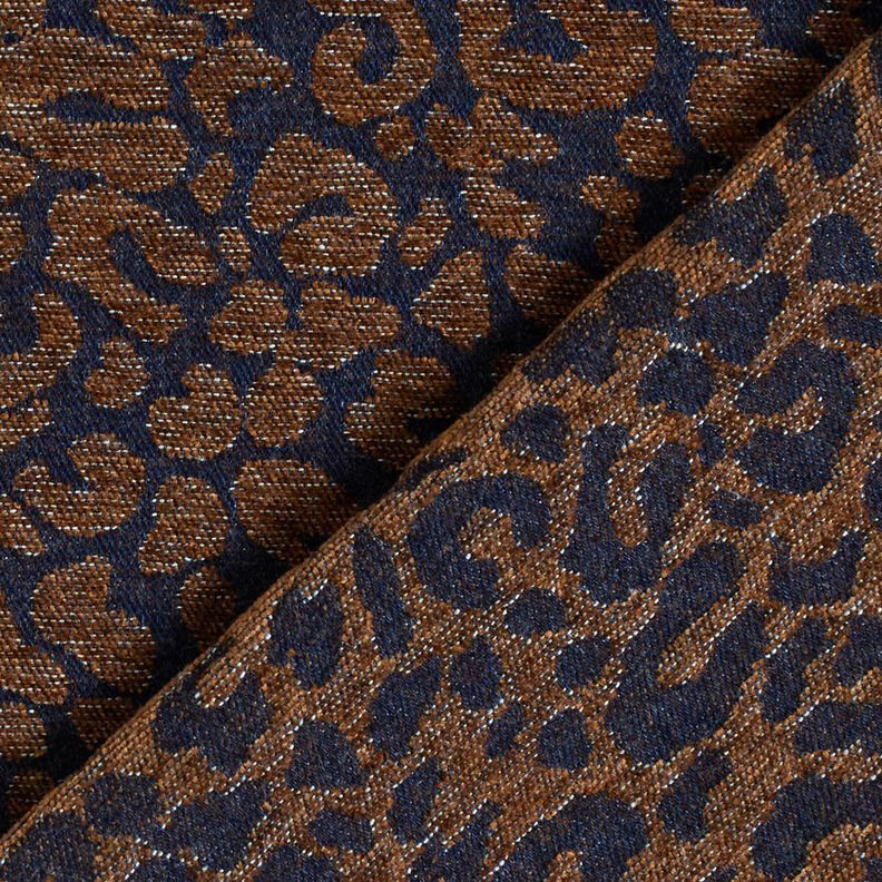 Trouser fabric denim look leopard print – medium brown/midnight blue, image number 4