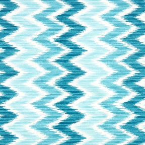 Ikat print coated cotton – turquoise/white, 