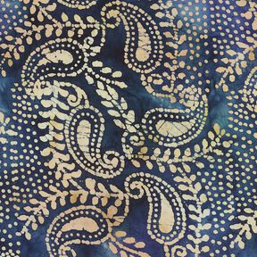 Fine Cotton Batiste Paisley batik – ocean blue/sand, 