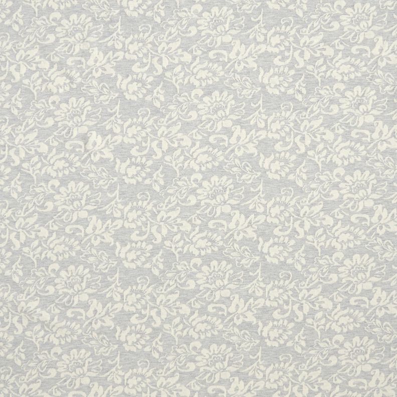 French terry flowers – light grey/white,  image number 1